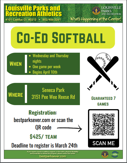 Spring adult co-ed softball league signups