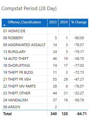 Compstat Period 2024 week 8 - 28 Day