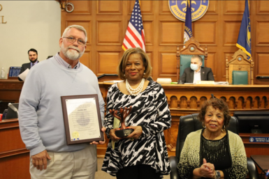 photo of D-10 LA Wohl, honoree Bell, Dr. Shanklin