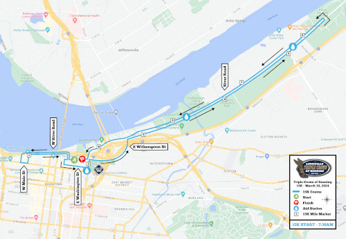 Road closures map for 15K March 30