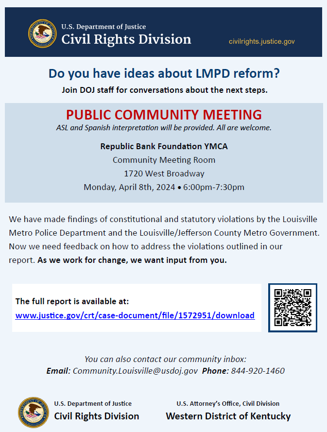 Discuss the Louisville Consent Decree with DOJ