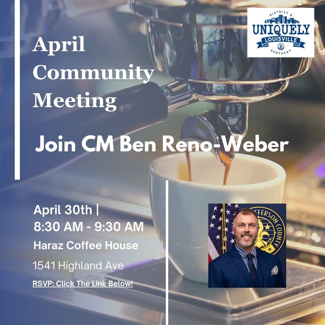 D8 April Community Meeting April 30, 2024 8:30 AM- 9:30 AM Haraz Coffee House 1541 Highland Ave Join us April 30th at Haraz Coffee House