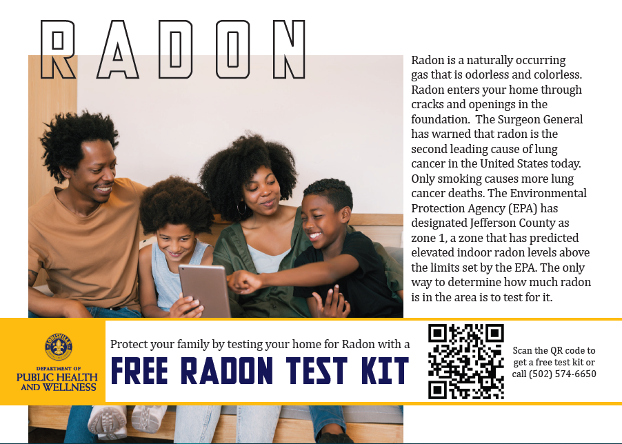 free RADON tests postcard
