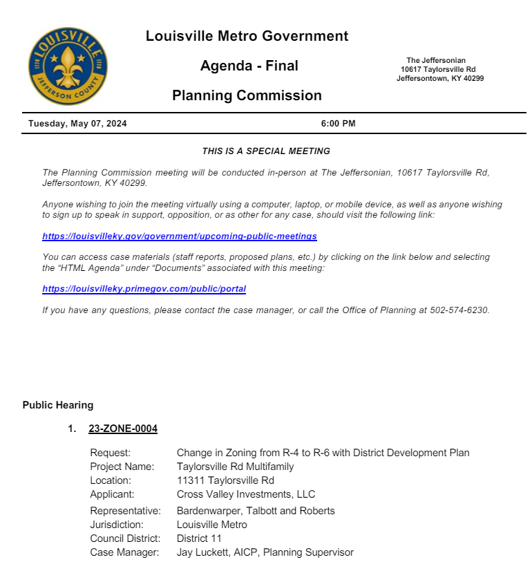 Planning Commission Hearing