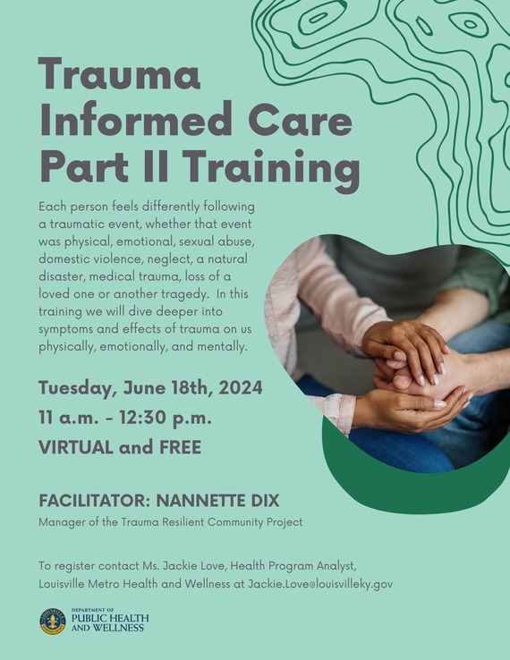 Trauma Informed Part 2 Training flyer