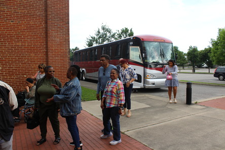 Constituent Tour Guests Exit the Bus at the Kentucky Center for African American Heritage 