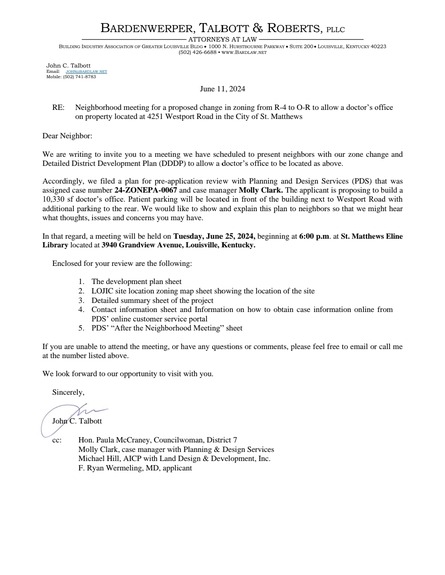 St. Matthew's Neighborhood Zoning Meeting