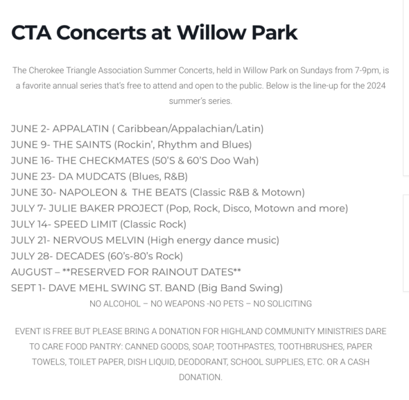 Concerts at Willow Park