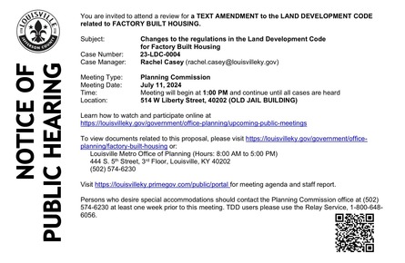 Case #23-LDC-0004: LDC Text Amendment related to Factory Built Housing