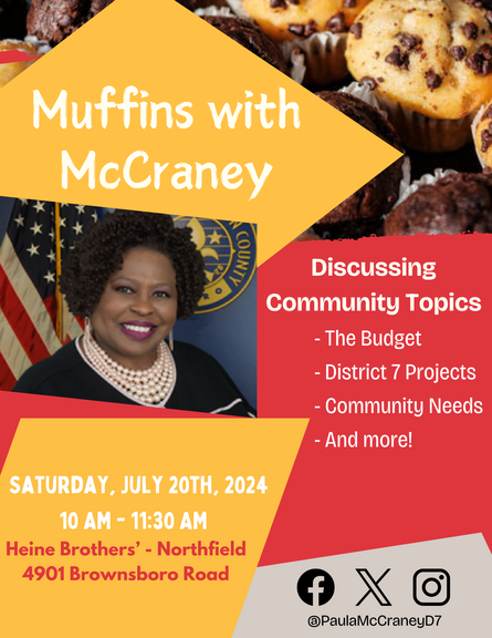 Muffins with McCraney - Saturday July 20th 2024