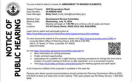 24-AMEND-0003, 4938 Brownsboro Road; Development Review Committee, July 10, 2024 at 1:00 PM