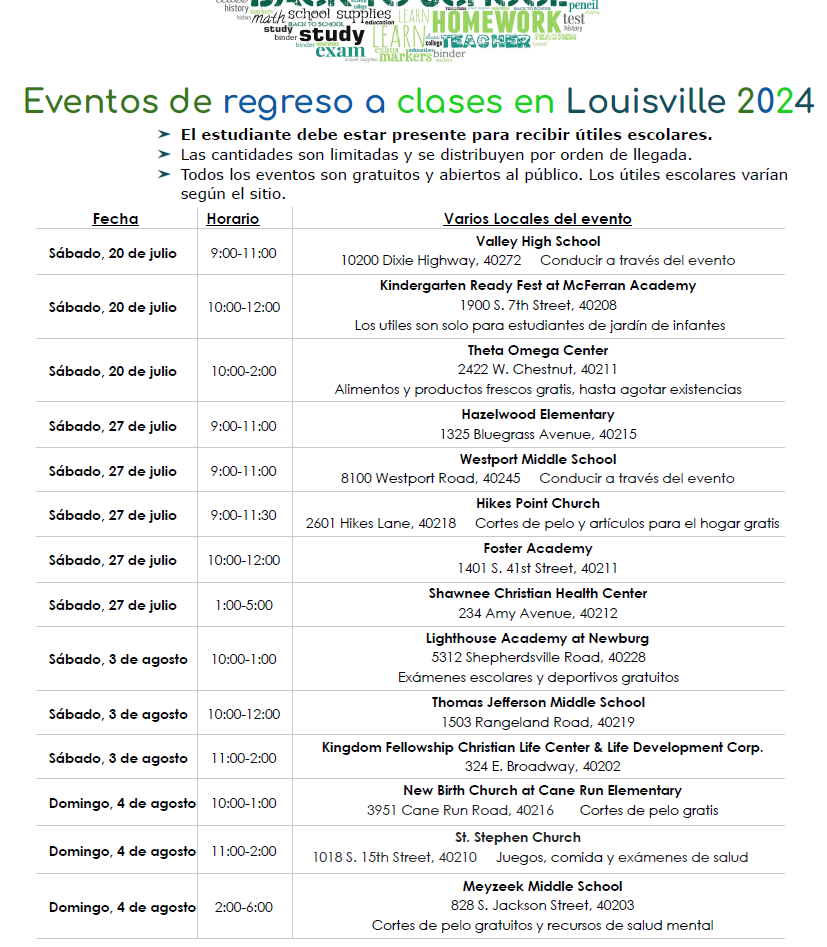 Back to school flyer Spanish