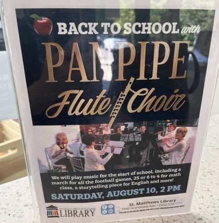 Back to School with Panpipe Flute Choir at St. Matthews Eline Library