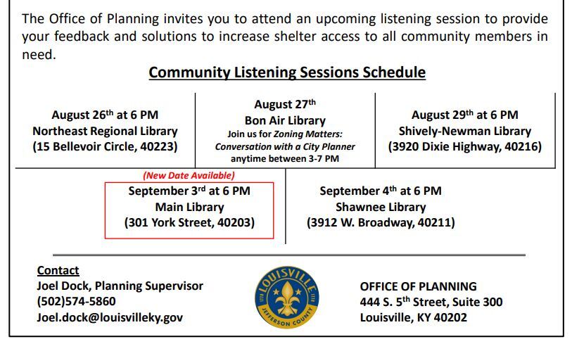 dates for Shelter listening sessions