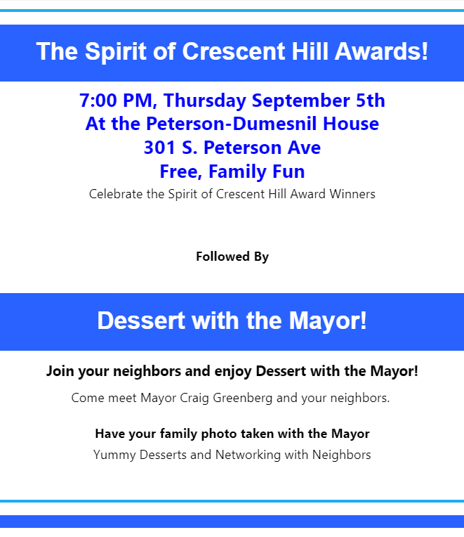 The Spirit of Crescent Hill Awards!
