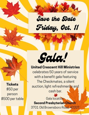 SAVE THE DATE – FRIDAY, OCTOBER 11, 2024, AT 7PM at 2nd Presbyterian Church
