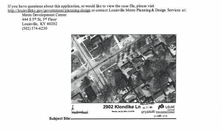 Neighbor letter lower for 2902 Klondike Lane