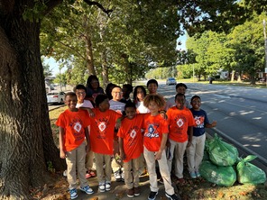 W.E.B. DuBois students cleaning up for Brightside