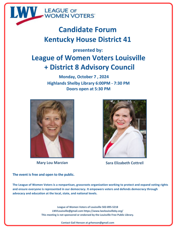 League of Women Voters Candidate forum 10 7