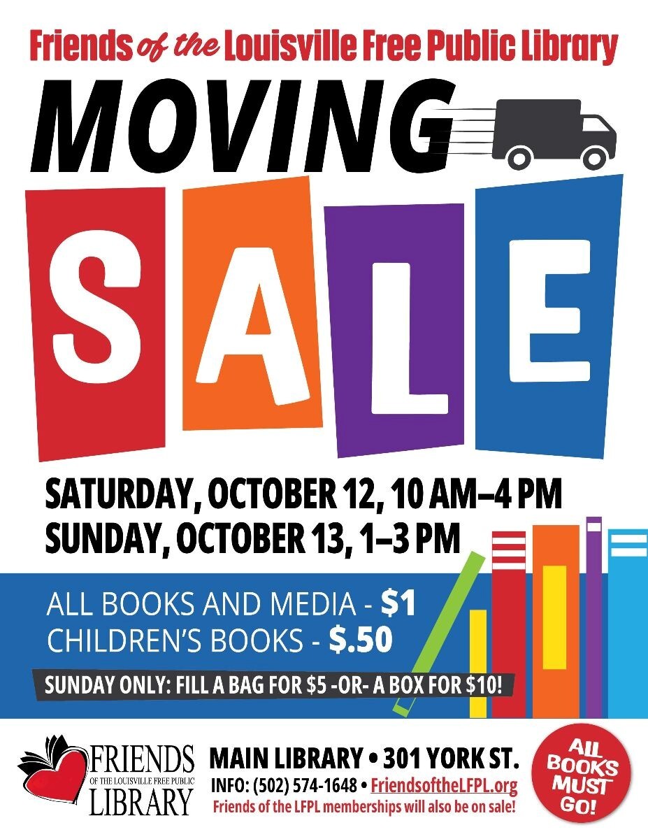 Library Book sale flyer October 12 and 13