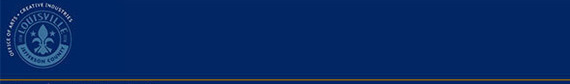 Blue banner with metro seal and white text that reads: Project Update - Office of Arts and Creative Industries