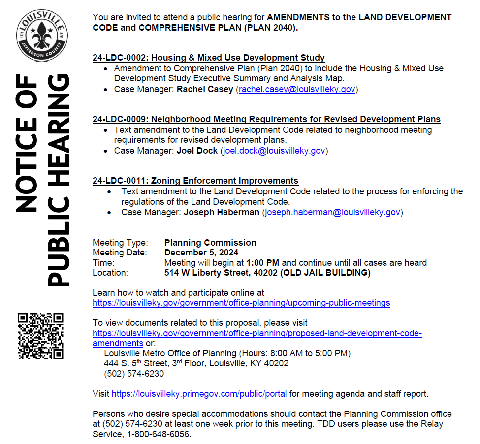 LDT hearing notice for Dec. 5