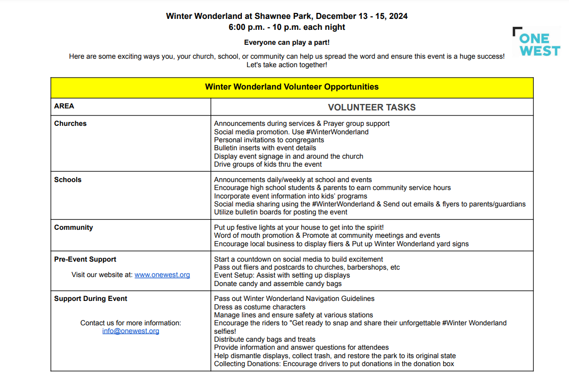 one west winter wonderland
