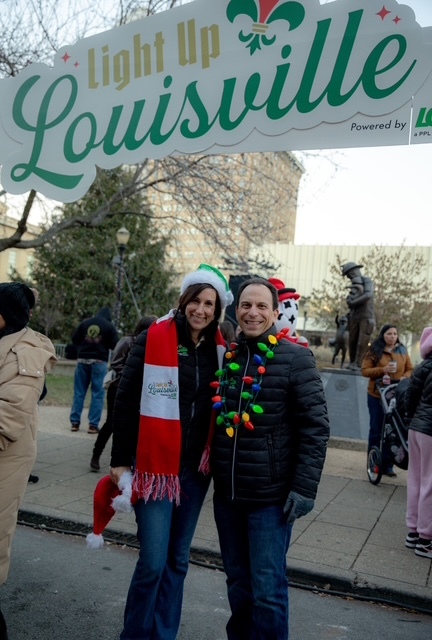 2024 Light Up Louisville Mayor Craig and First Lady Rachel Greenberg