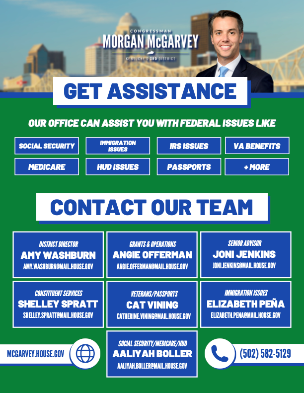 contact Congressman Morgan McGarveys office image