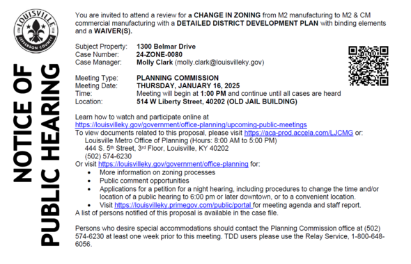 notice for belmar drive hearing 1 16 25