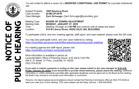 1800 Newburg Rd notice