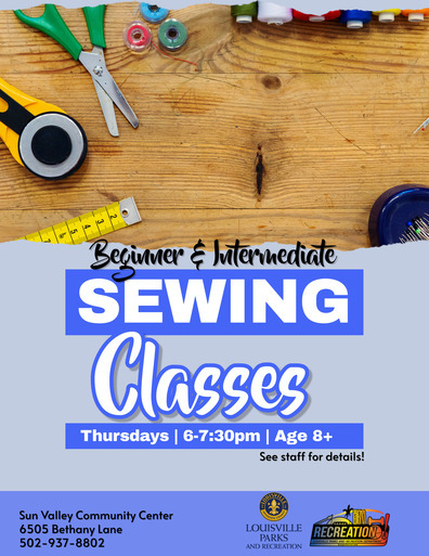 Beginner and intermediate sewing classes at Sun Valley Community Center 