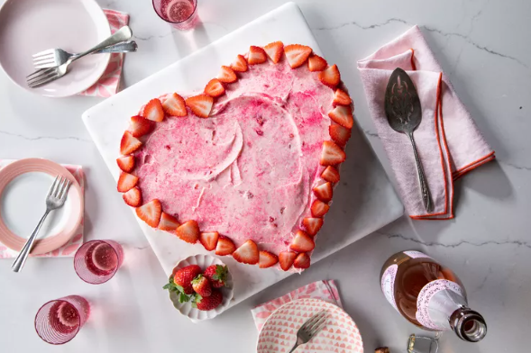 Valentines heart cake