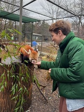 CW Raymond with Sundara, the red panda