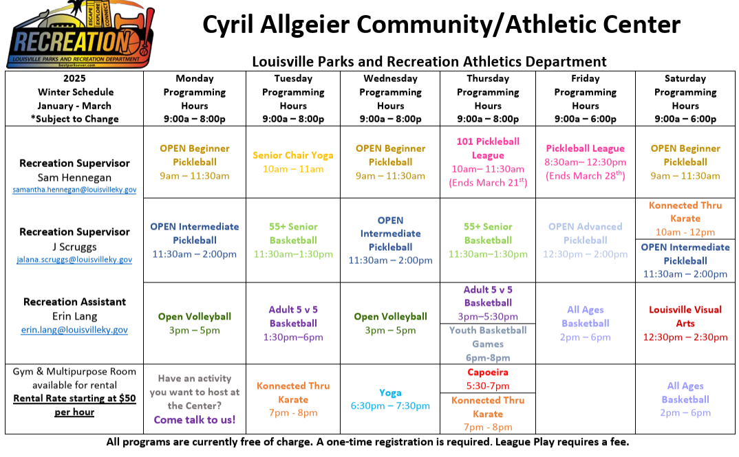 Cyril Allgeier calendar