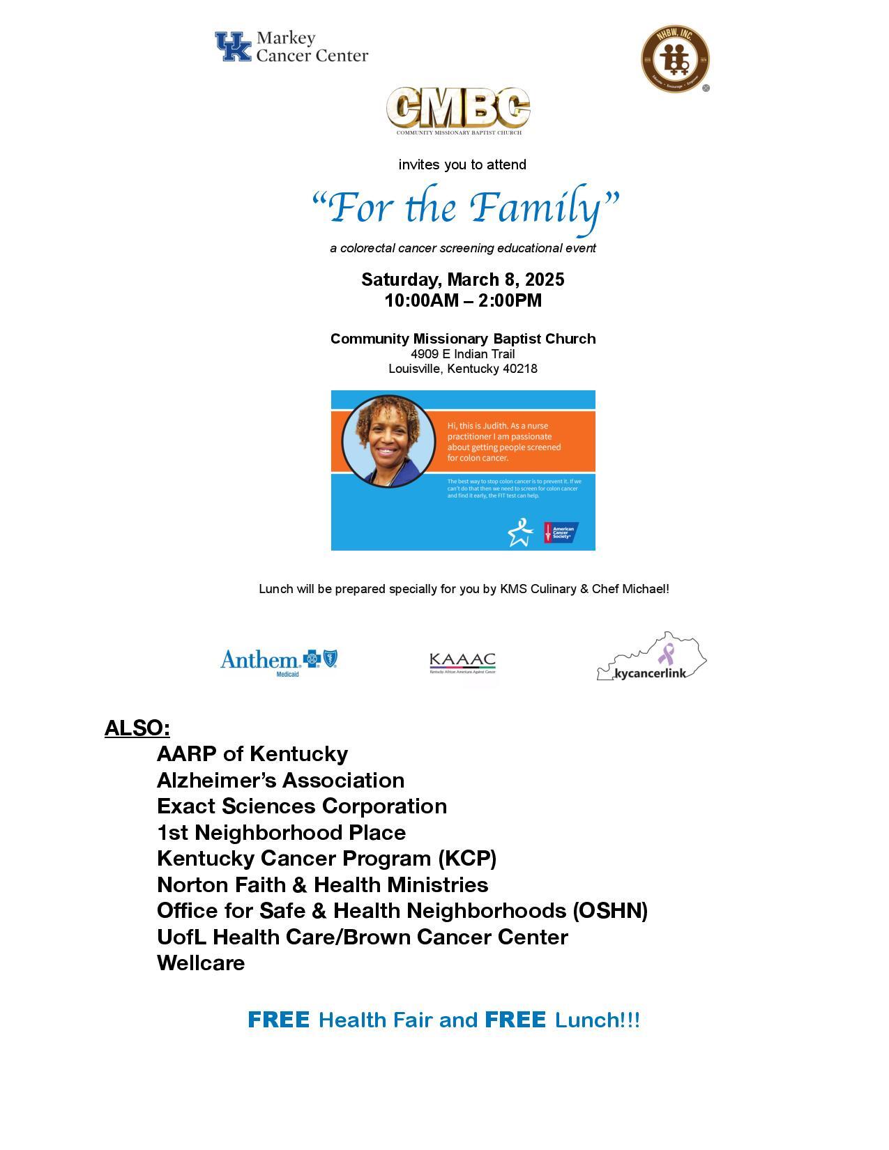 2025 Colorectal Cancer Screening Educational Event & Health Fair Flyer