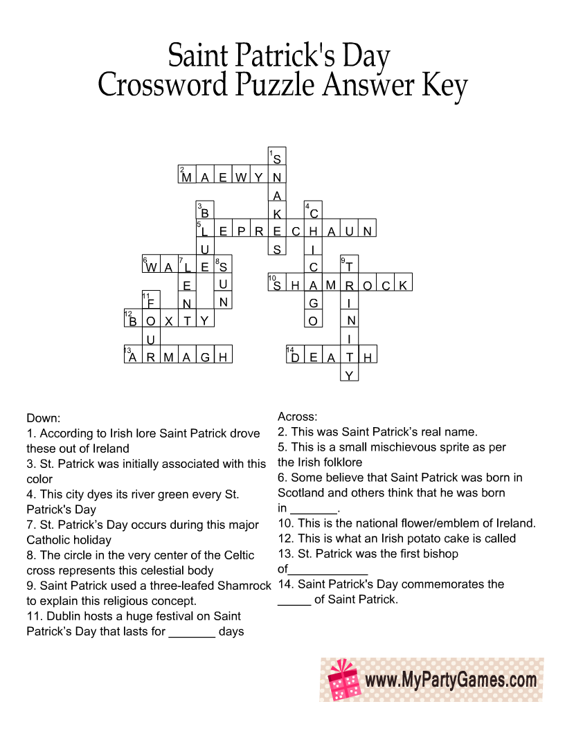 crossword answers