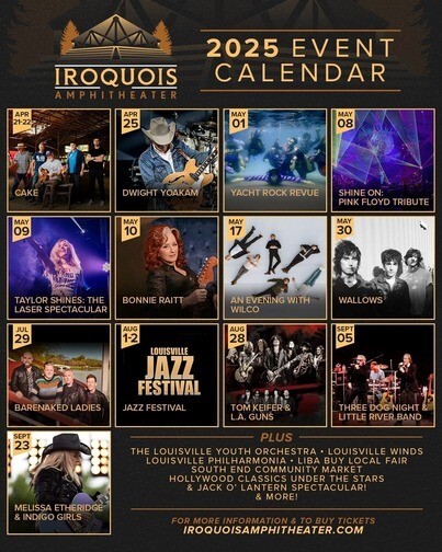 2025 Iroquois Amphitheater Season Schedule