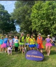 Creason parkrunners in tutus for Taylor Swift themed run