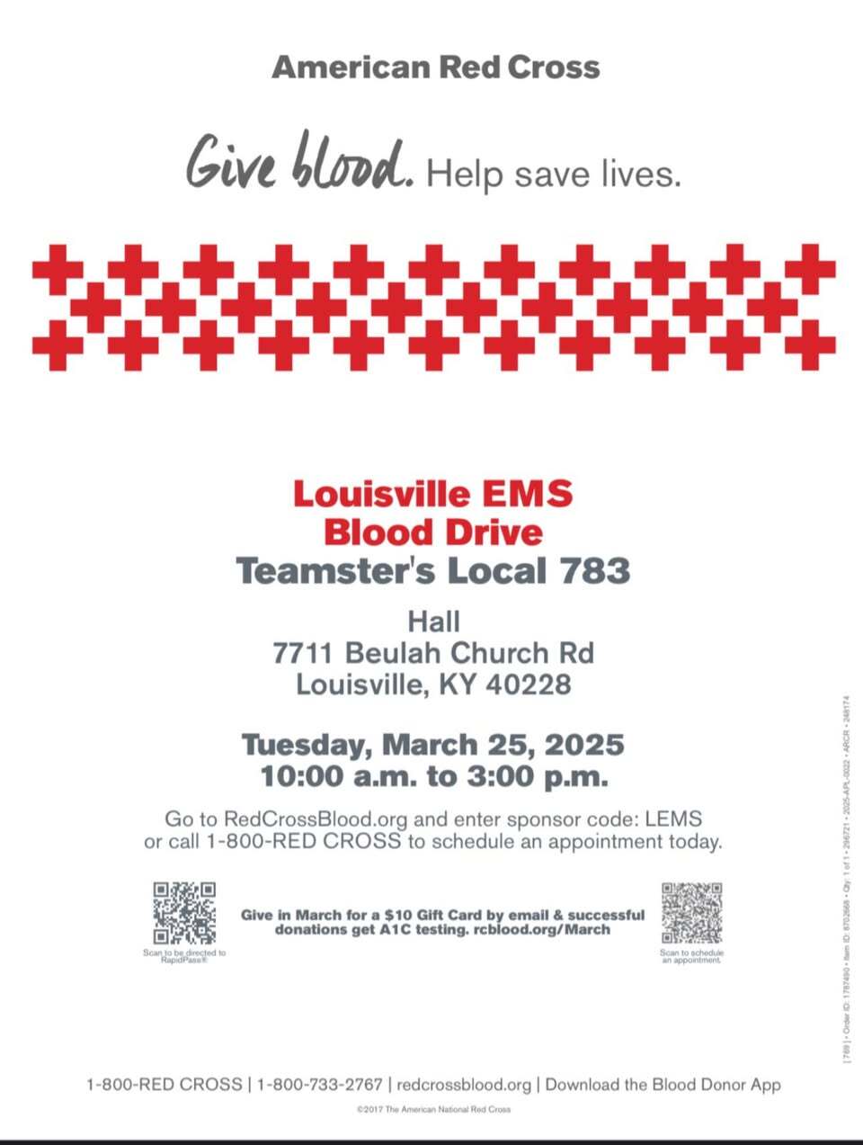 give blood march 2025