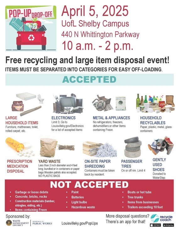 pop up drop off at U of L shelby campus 4 5