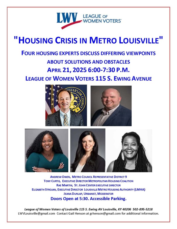 The League presents “The Housing Crisis in Louisville: Solutions and Obstacles”