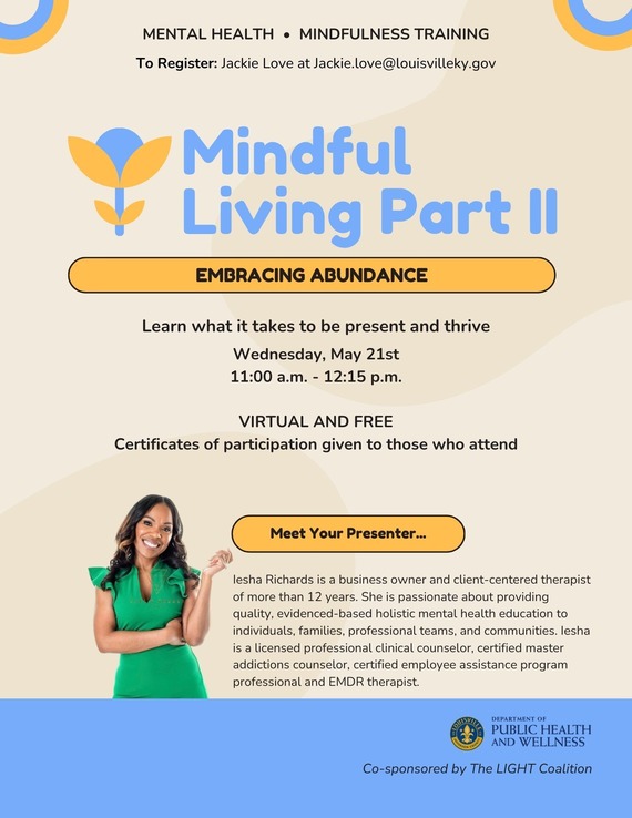 Mindful Living training - embracing abundance