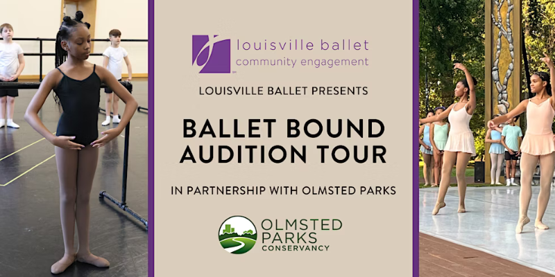 Informational banner including images of young ballet dancers. more information in text body. 