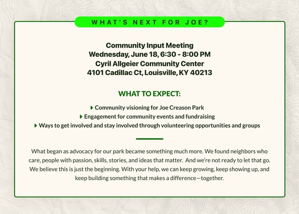 June 18 meeting re creason park