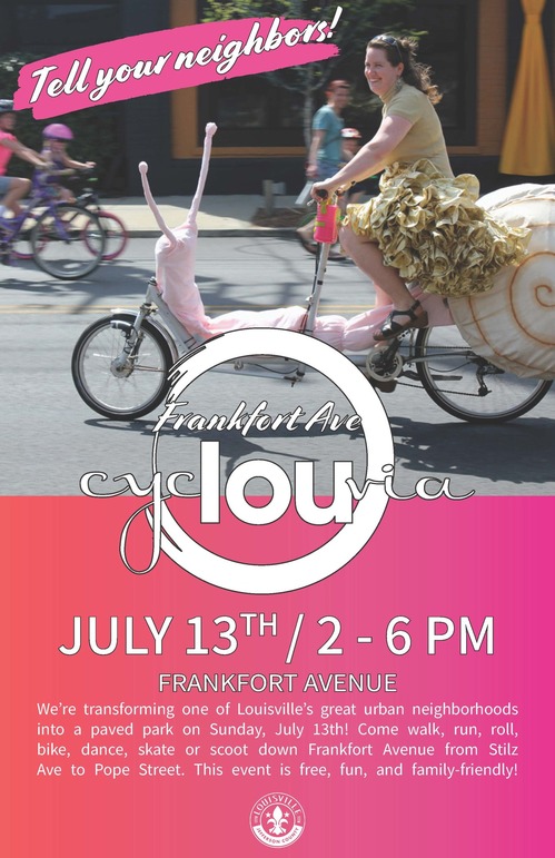 Cyclouvia on Frankfort Avenue – Sunday, July 13!