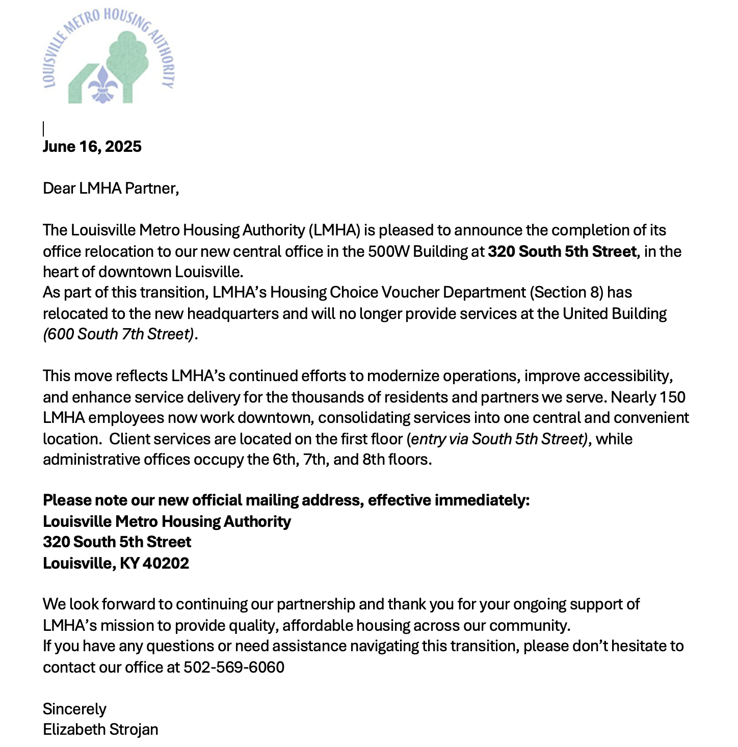 LMHA moved June 2025