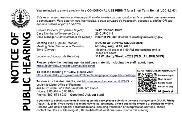 1442 cardinal Drive notice