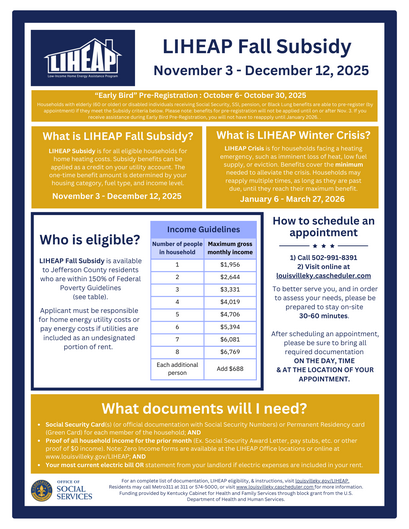 LIHEAP Fall Subsidy