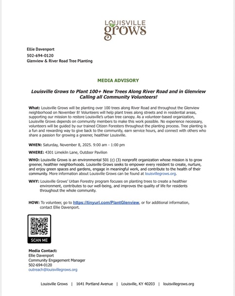 Help Plant Trees - Nov 8th